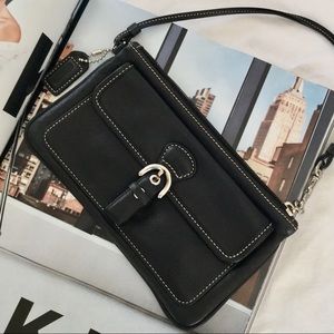 Coach Wristlet Clutch in black leather